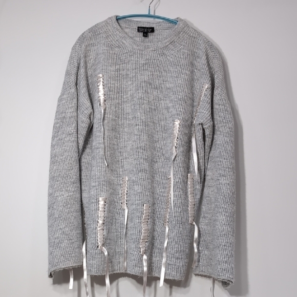 Topshop | Ribbon Sweater with Bell Sleeves Size S - Picture 2 of 10
